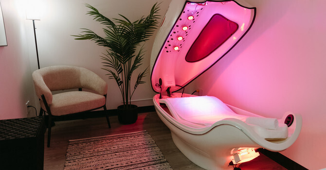 Full body infrared and red light therapy pod treatment in West Kelowna